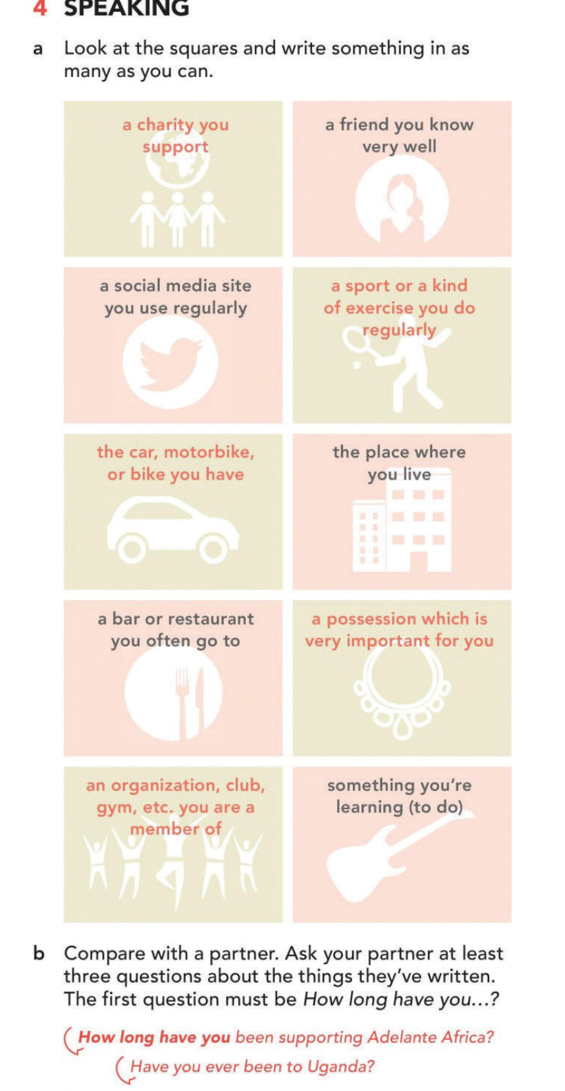 English File Speaking Grid